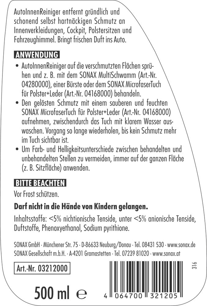 sonax-autoinnenreiniger-innenraumreiniger-500-ml-geruchsneutralisierer image 2