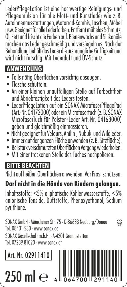 sonax-lederpflegelotion-glattleder-250-ml-single image 2