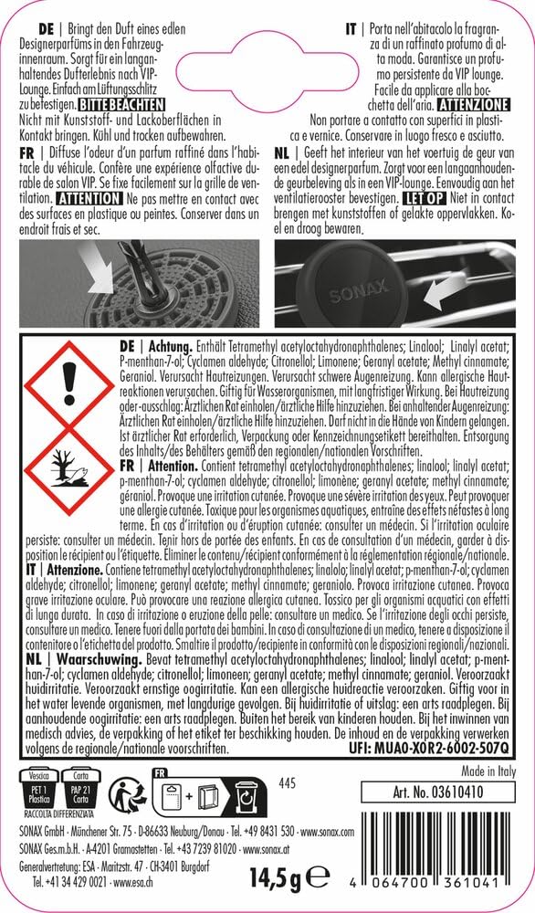 sonax-airfreshener-edeldark-autoduft-l-ftungsclip-1-st-ck image 2