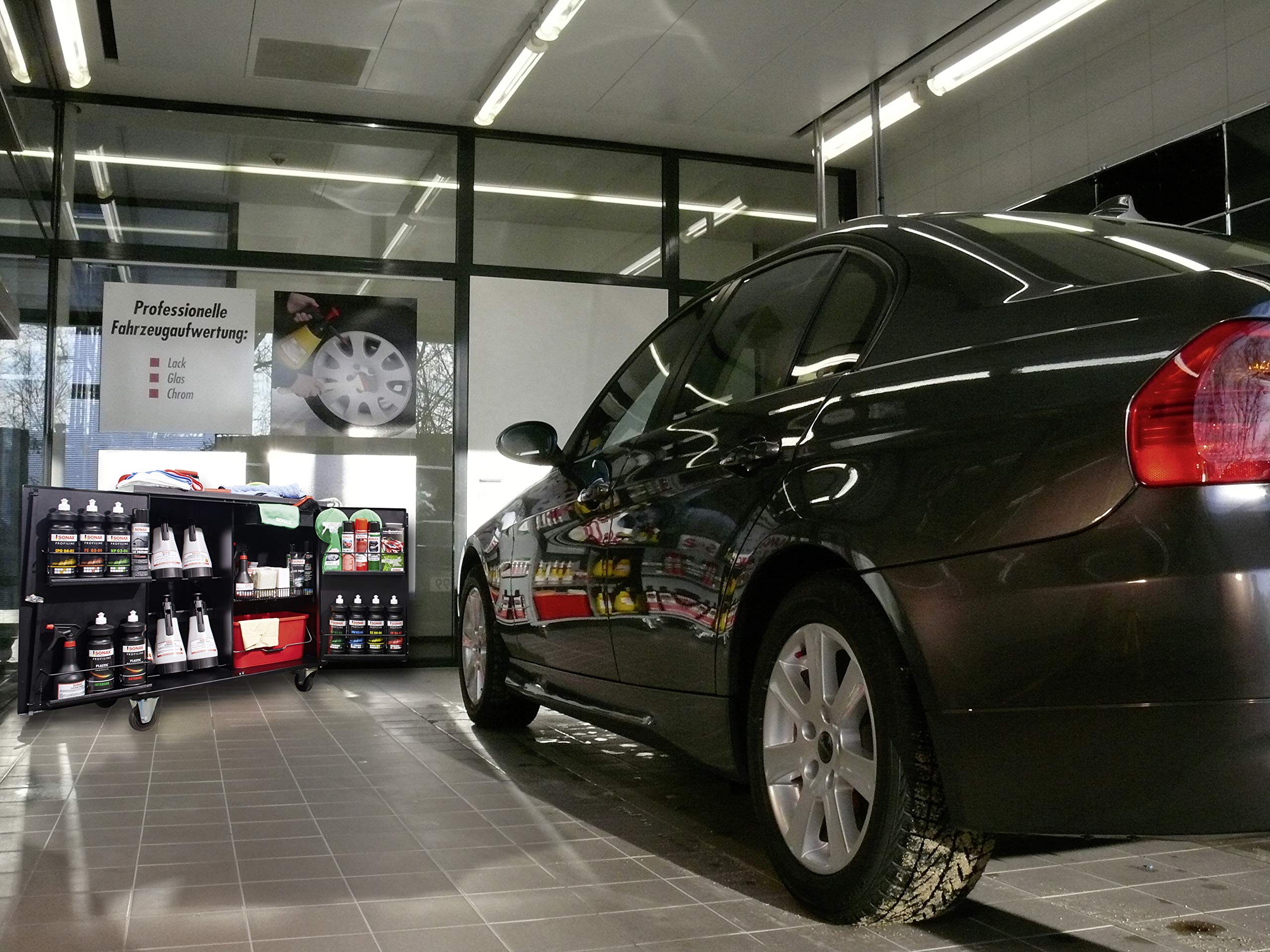 sonax-pfa-wagen-werkzeugwagen-schwarz-leer-rollen-aufbereiter image 5