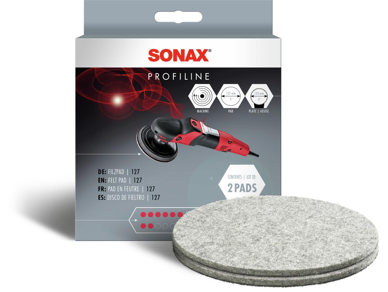 sonax-filzpad-127-polierpad-2-st-ck-f-r-glas-127-mm image 1