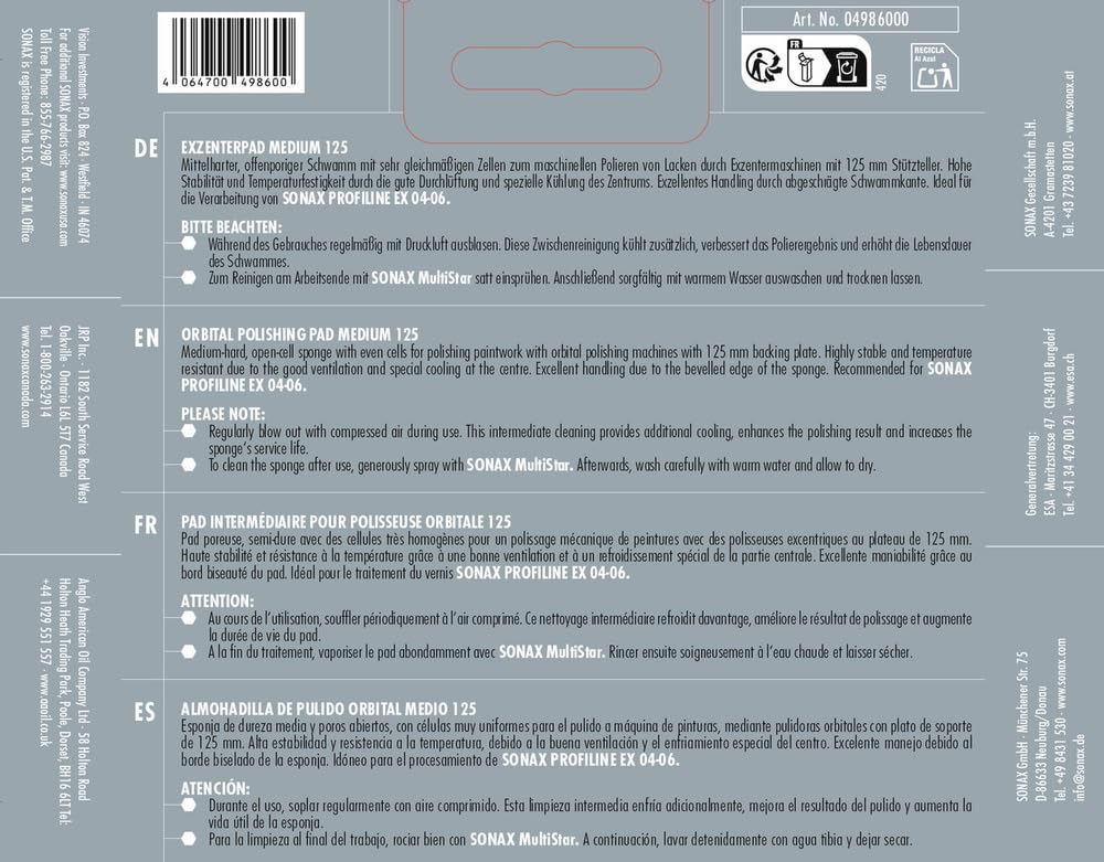 sonax-exzenterpad-medium-125mm-polierpad-klett-polierschwamm image 2
