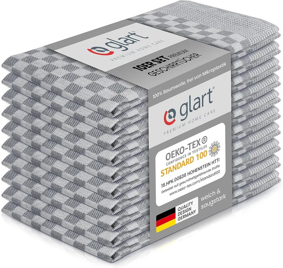 glart-geschirrt-cher-10er-set-50x70-geschirrtuch-grau-vollzwirn image 1