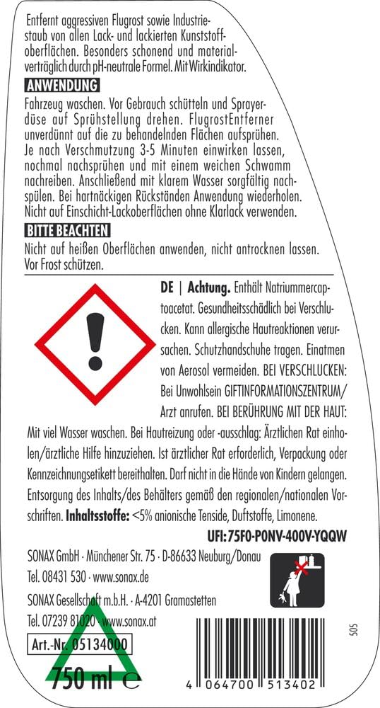 sonax-flugrostentferner-lackreiniger-750-ml-ph-neutral image 2