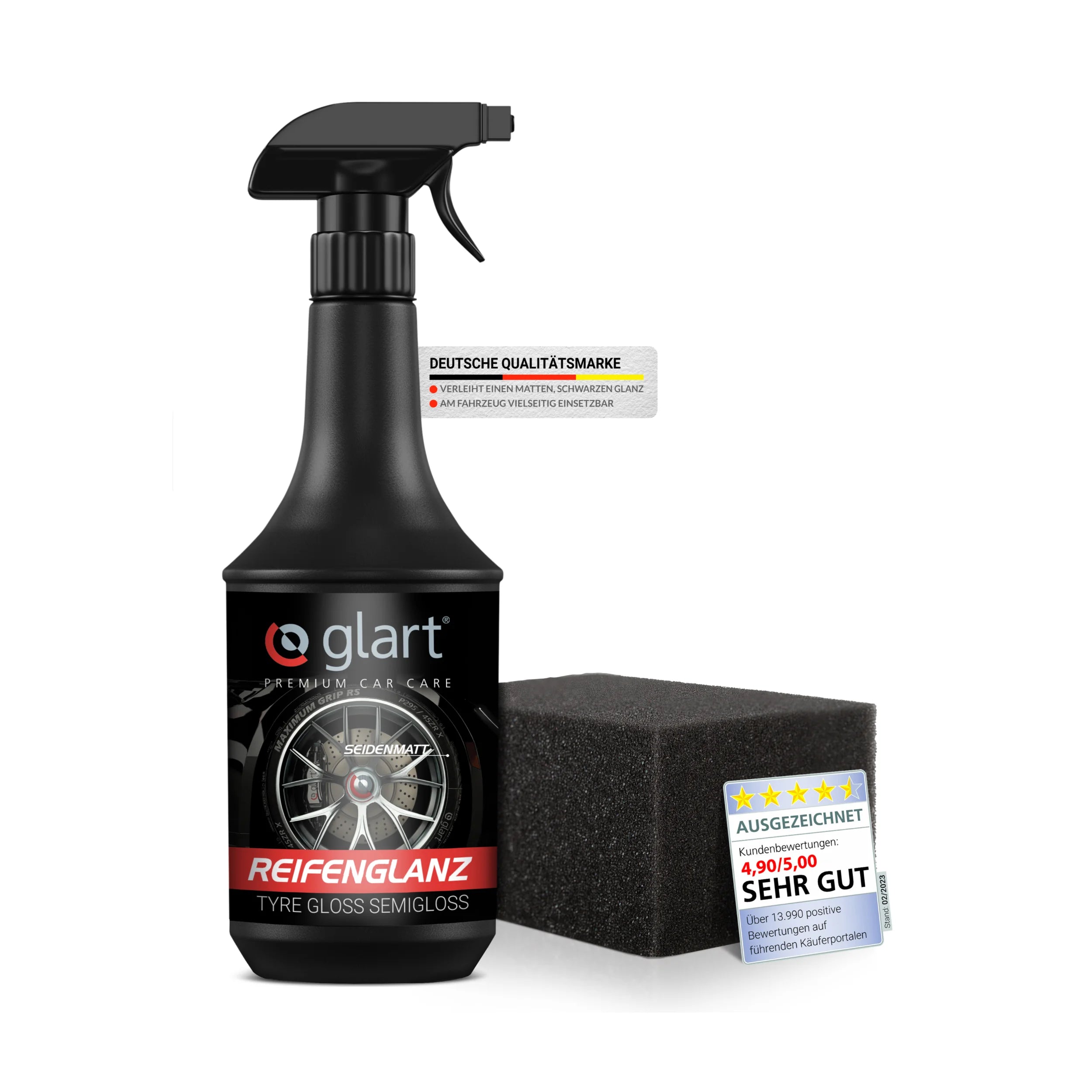 glart-451rk-reifenglanzspray-1000-ml-mit-schwamm-seidenmatt image 1
