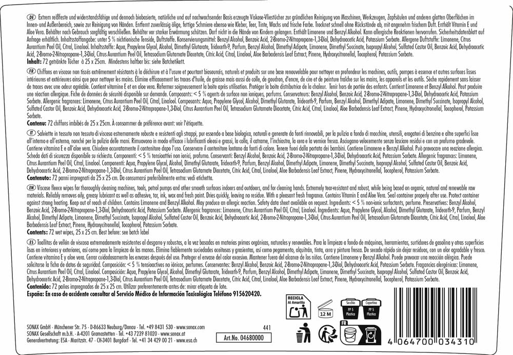 sonax-multiwipes-72-st-ck-reinigungst-cher-viskose-vitamin-e image 2
