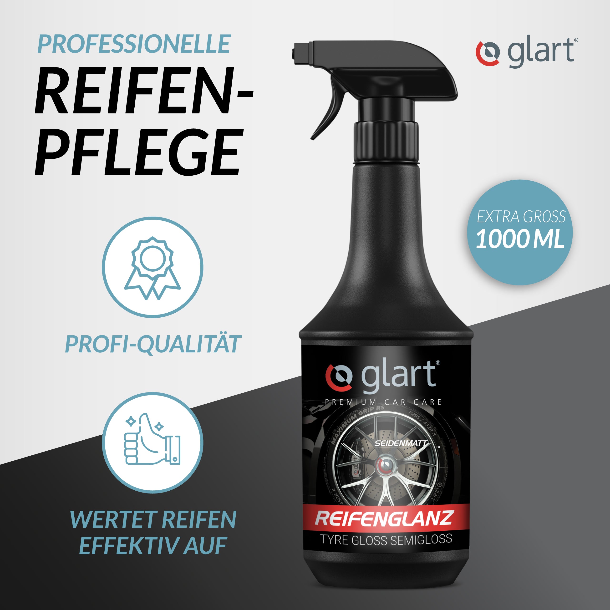 glart-451rk-reifenglanzspray-1000-ml-mit-schwamm-seidenmatt image 2