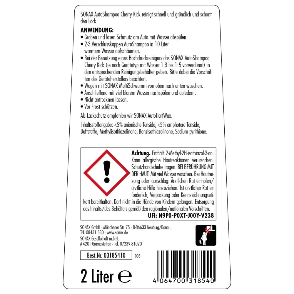 sonax-cherry-kick-autoshampoo-konzentrat-2-liter-ph-neutral image 2