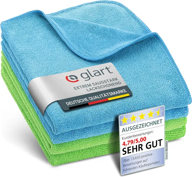 glart-mikrofasert-cher-40x40-4er-set-blau-gr-n-360-gsm image 1