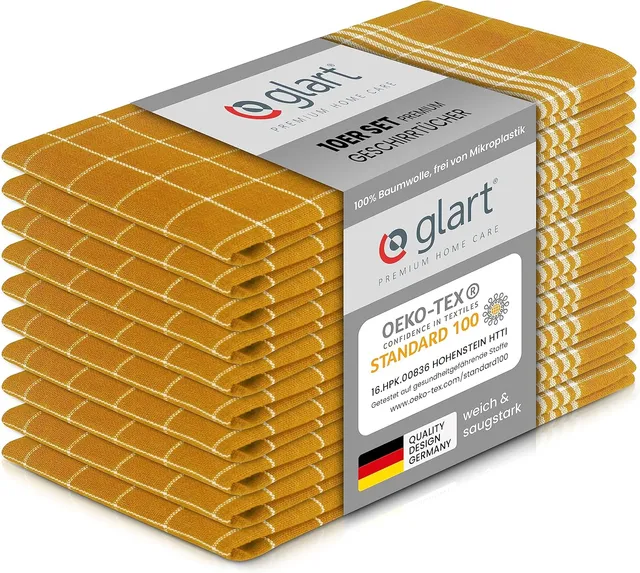 glart-geschirrt-cher-10er-set-50x70-geschirrtuch-gelb-baumwolle image 1