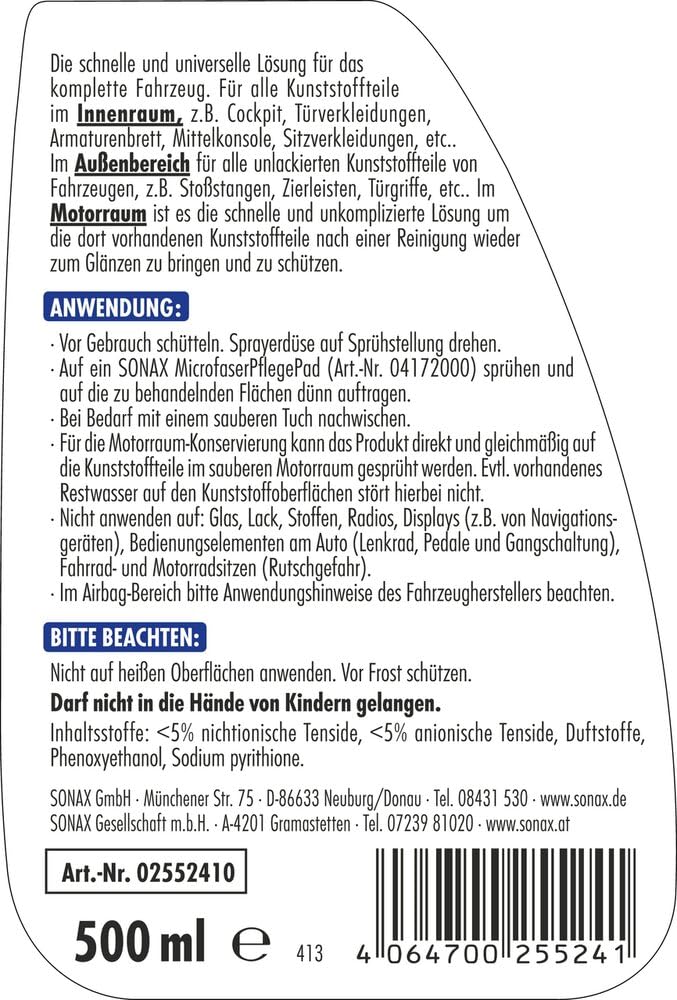 sonax-xtreme-kunststoffdetailer-spray-500-ml-innen-au-en image 2