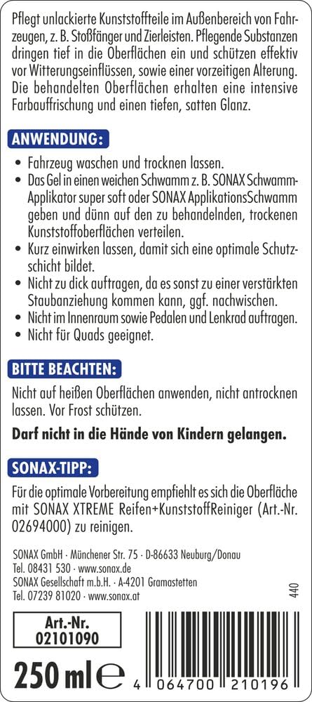 sonax-xtreme-kunststoffgel-au-en-250-ml-pflege image 2