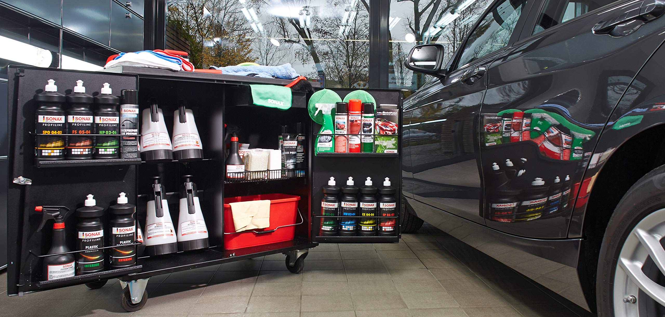 sonax-pfa-wagen-werkzeugwagen-schwarz-leer-rollen-aufbereiter image 4