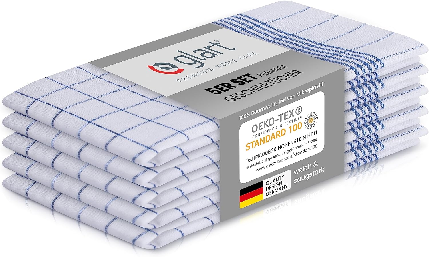 glart-geschirrt-cher-5er-set-50x70-geschirrtuch-blau-karo image 1