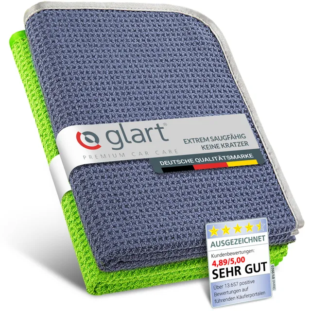 glart-mikrofasert-cher-trockentuch-2er-set-70x40-gr-n-waffel image 1