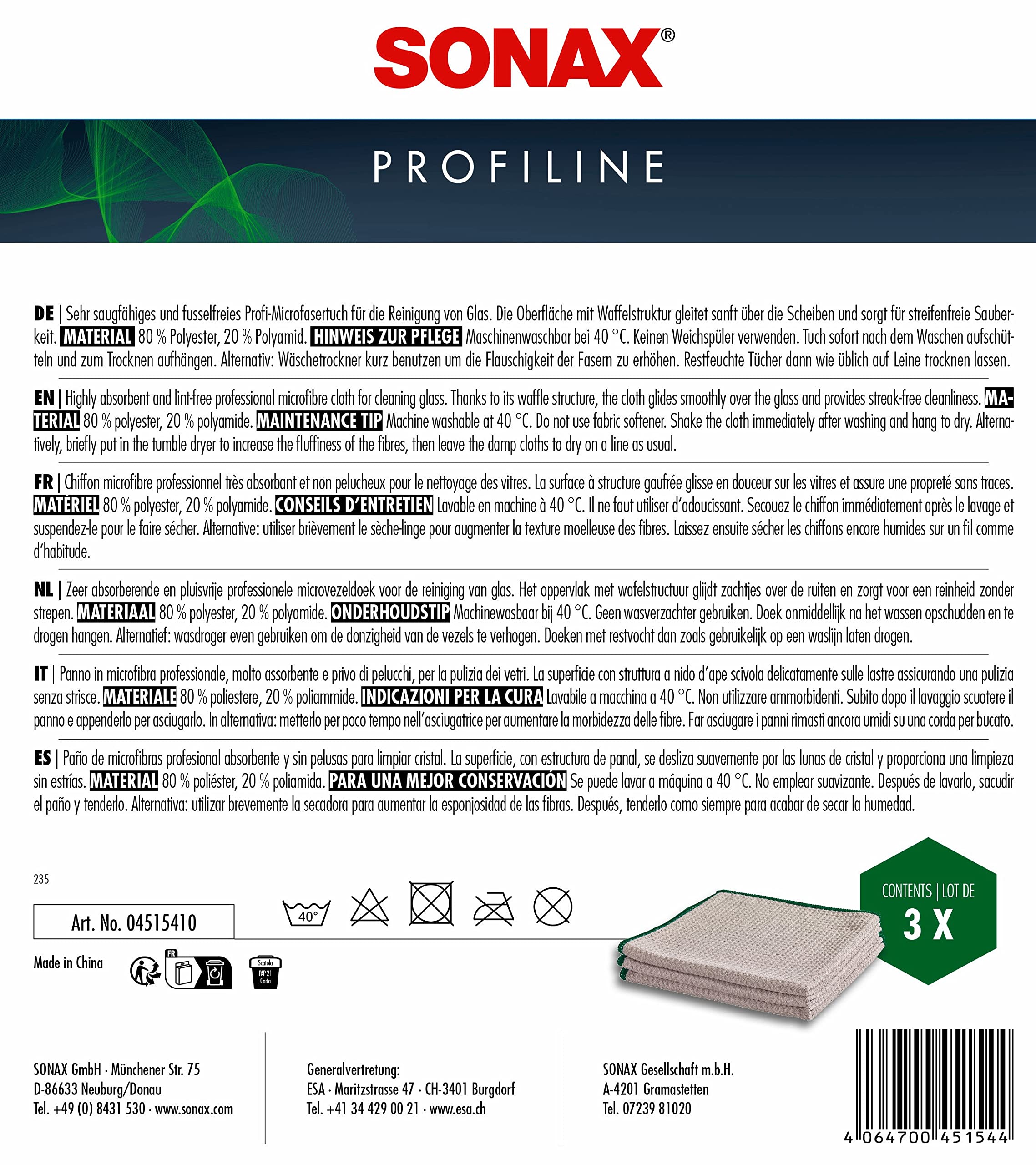 sonax-microfasertuch-glas-3-st-ck-streifenfrei-waffelstruktur image 2