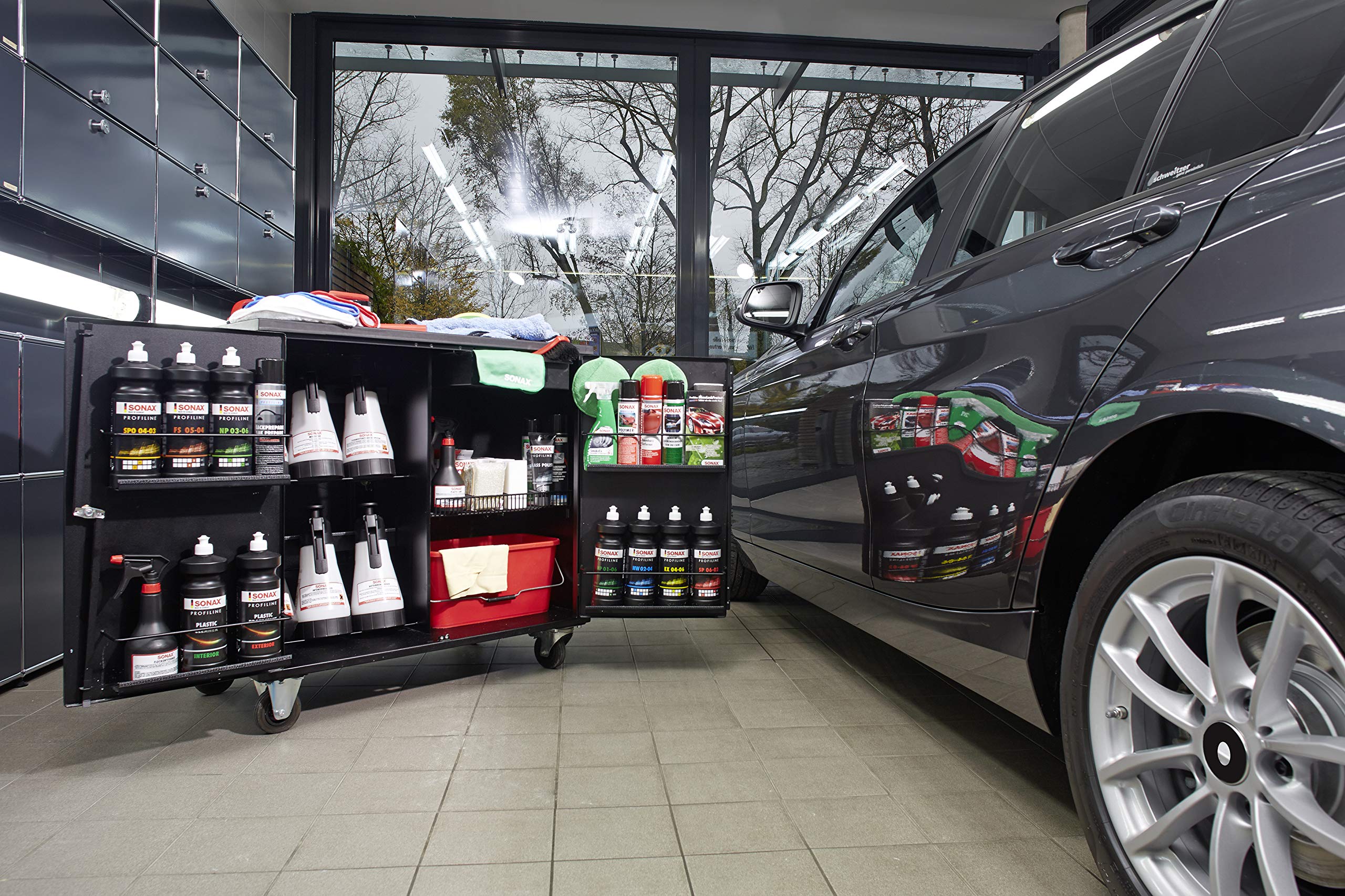 sonax-pfa-wagen-werkzeugwagen-schwarz-leer-rollen-aufbereiter image 3