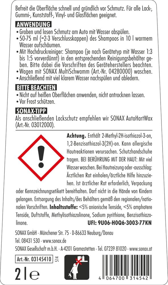sonax-autoshampoo-konzentrat-autoshampoo-2-l-ph-neutral image 2
