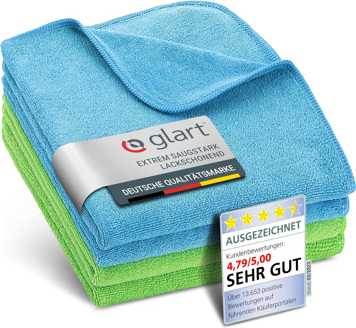 glart-mikrofasert-cher-40x40-4er-set-blau-gr-n-360-gsm image 1