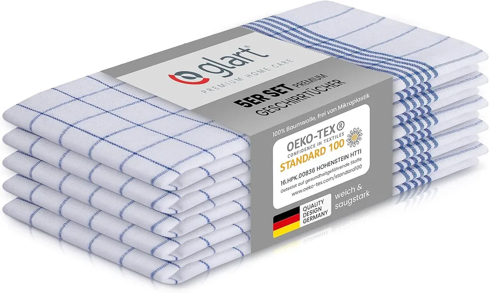 glart-geschirrt-cher-5er-set-50x70-geschirrtuch-blau-karo image 1