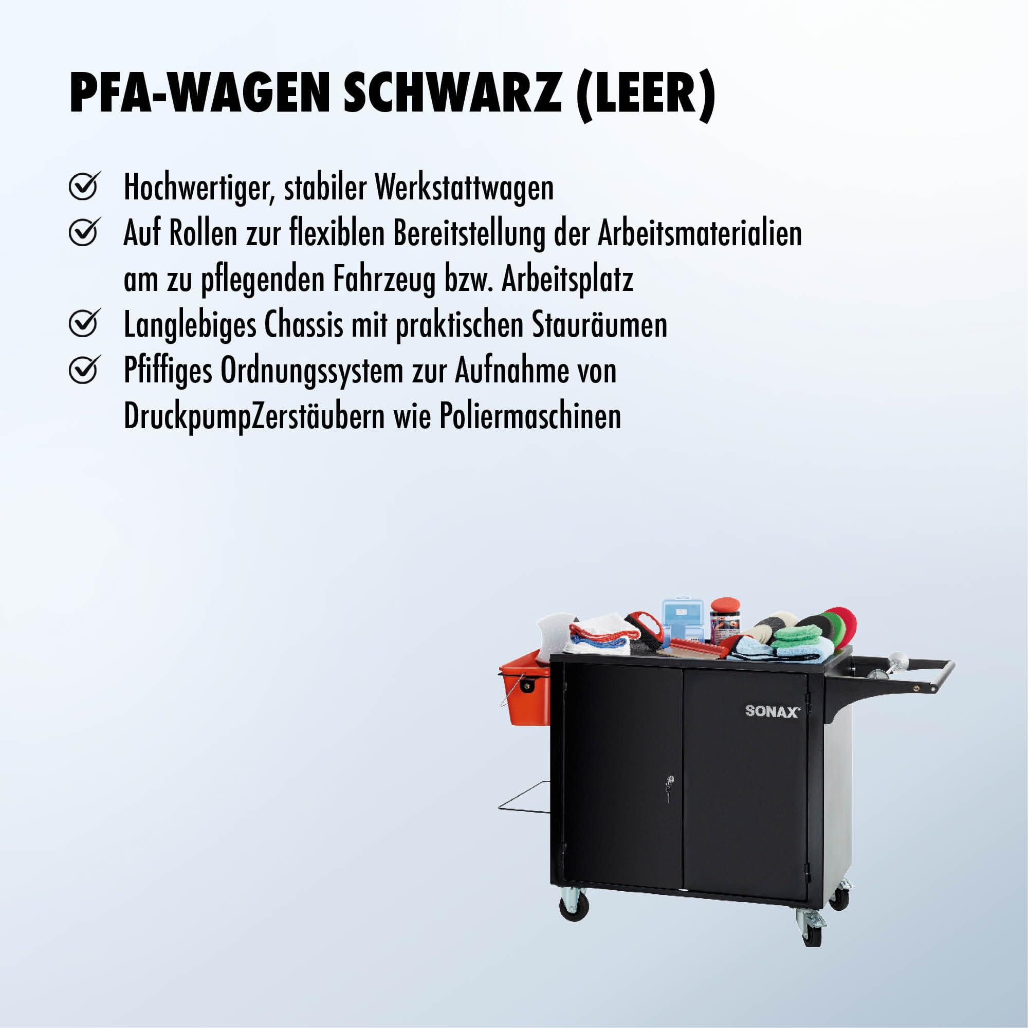 sonax-pfa-wagen-werkzeugwagen-schwarz-leer-rollen-aufbereiter image 2