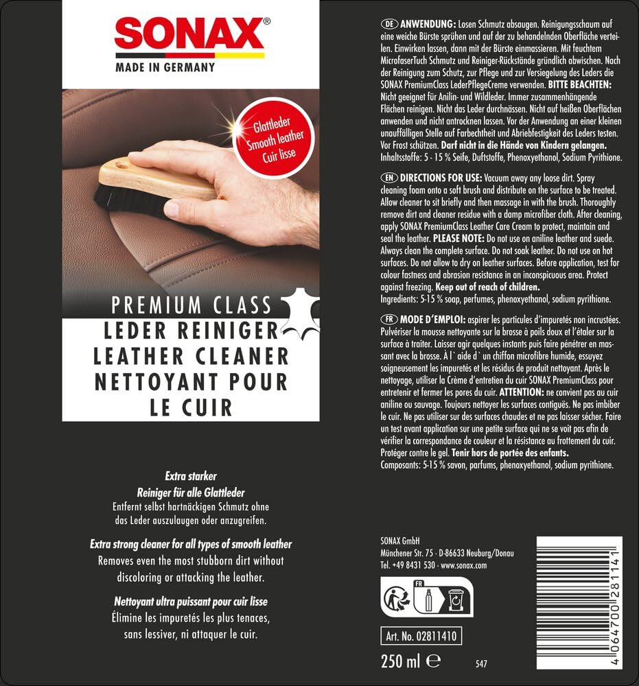sonax-premium-class-lederreiniger-glattleder-250-ml image 2
