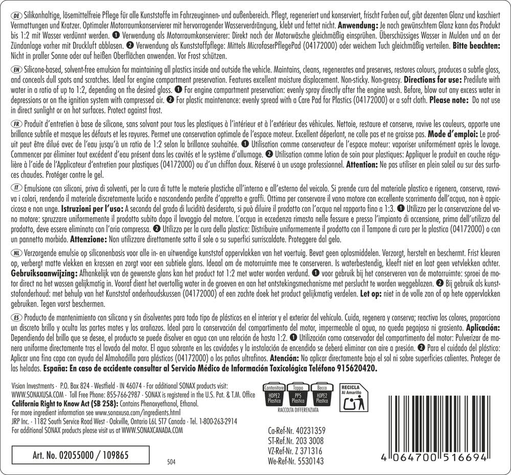 sonax-plasticcare-kunststoffpflege-5-l-kanister image 2