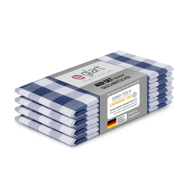 glart-geschirrt-cher-4er-set-70x50-baumwolle-blau-kariert image 1