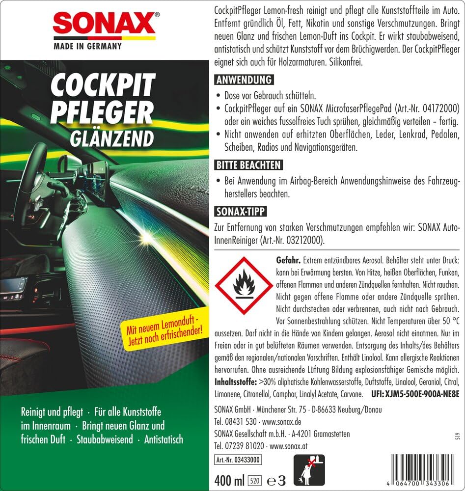 sonax-cockpitpfleger-lemon-fresh-kunststoffpfleger-400-ml-silikonfrei image 2