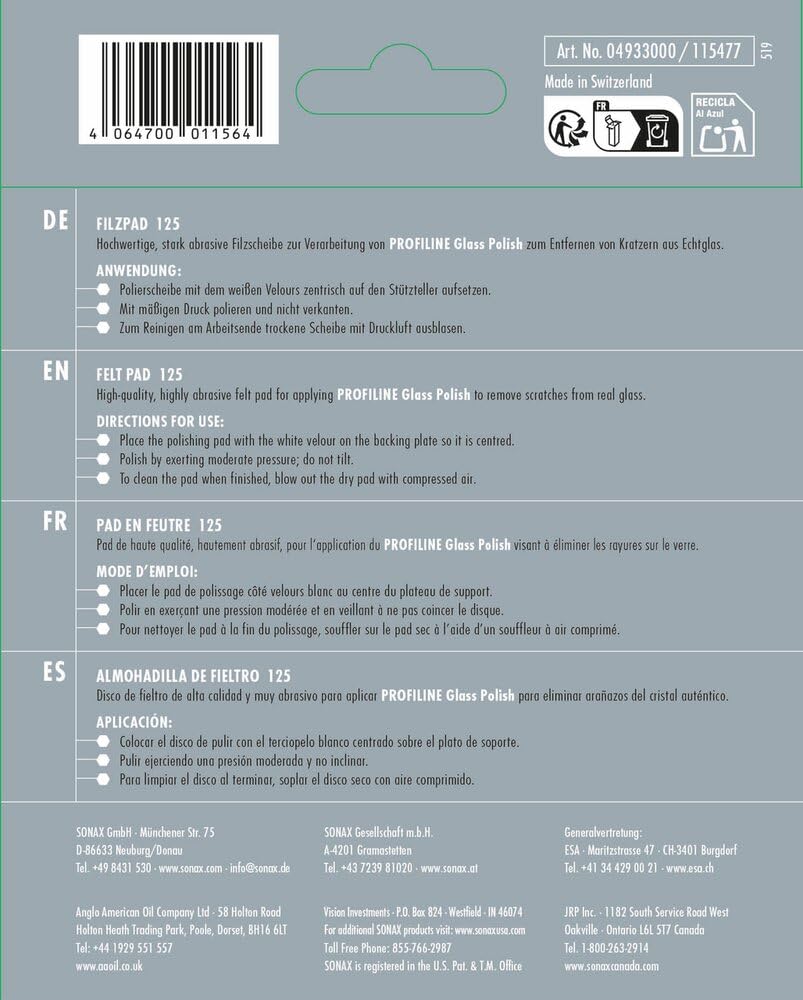 sonax-filzpad-127-polierpad-2-st-ck-f-r-glas-127-mm image 2